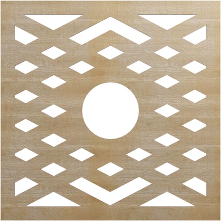 Ekena Millwork Chevron Wood Fretwork Pierced Ceiling Medallion, Hickory, 32"OD x 8 1/4"ID x 3/8"T CMWP32X32X0375CHHI